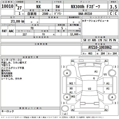 Lexus NX  с аукциона в Японии