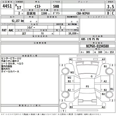 Toyota IST  с аукциона в Японии