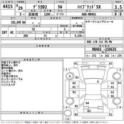 Mitsubishi DELICA D2  с аукциона в Японии