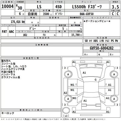 Lexus LS  с аукциона в Японии