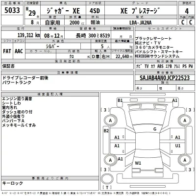 Jaguar XE  с аукциона в Японии