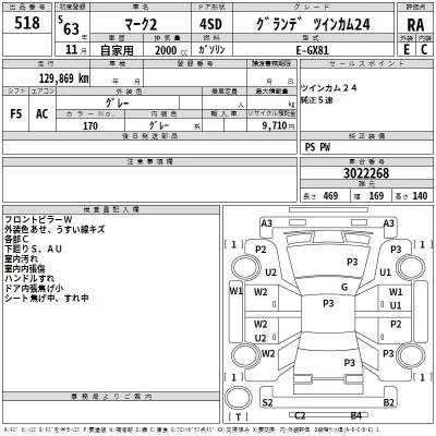 Toyota MARK II  с аукциона в Японии