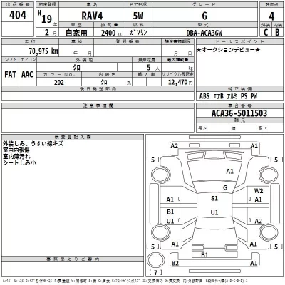 Toyota RAV4  с аукциона в Японии