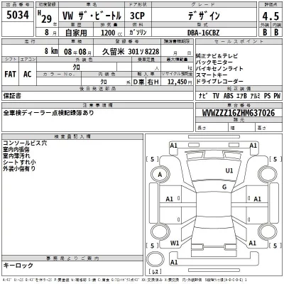 Volkswagen THE BEETLE  с аукциона в Японии