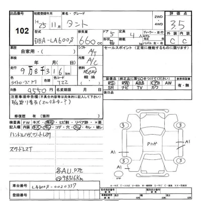 Daihatsu TANTO  с аукциона в Японии