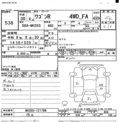 Suzuki WAGON R  с аукциона в Японии