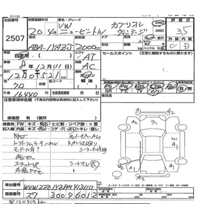Volkswagen NEW BEETLE  с аукциона в Японии