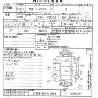 Toyota COROLLA RUNX лот № 70260 оценка R  с аукциона в Японии 10