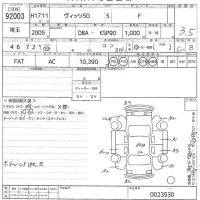 Toyota VITZ лот № 92003 оценка 3.5  с аукциона в Японии 10