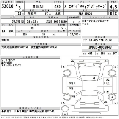 Toyota MIRAI  с аукциона в Японии