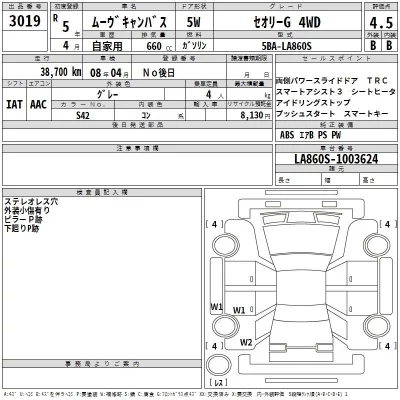 Daihatsu MOVE CANBUS  с аукциона в Японии
