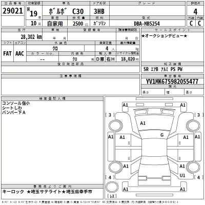 Volvo C30  с аукциона в Японии