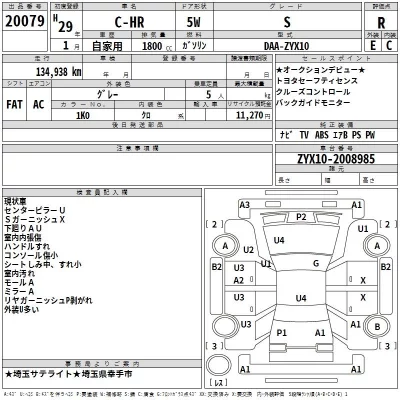 Toyota C-HR  с аукциона в Японии