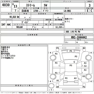 Honda STREAM  с аукциона в Японии