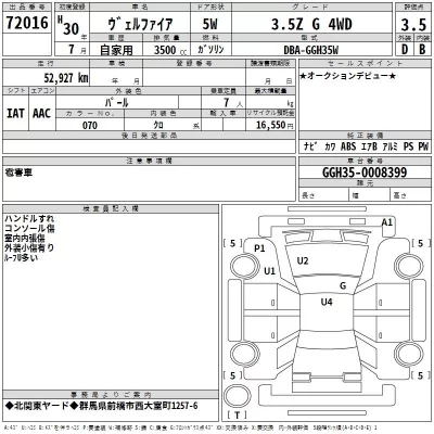 Toyota VELLFIRE  с аукциона в Японии