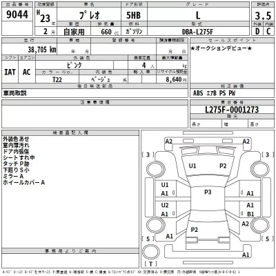 Subaru PLEO  с аукциона в Японии