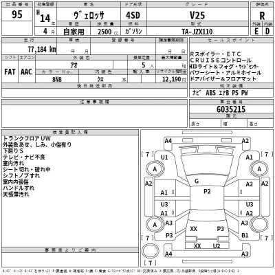 Toyota VEROSSA  с аукциона в Японии