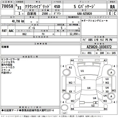 Toyota CROWN  с аукциона в Японии