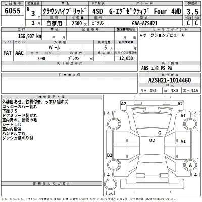 Toyota CROWN  с аукциона в Японии