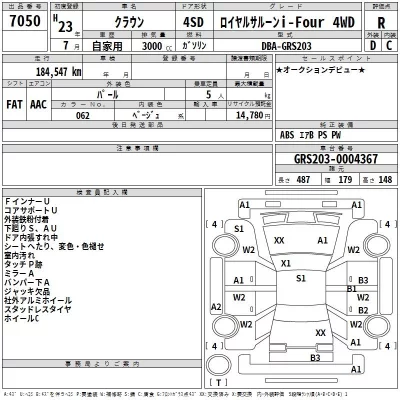 Toyota CROWN  с аукциона в Японии