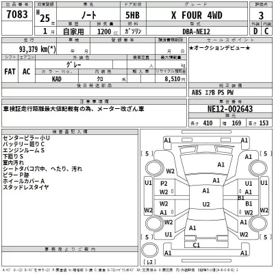Nissan NOTE  с аукциона в Японии