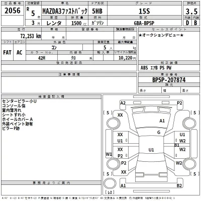 Mazda MAZDA3  с аукциона в Японии