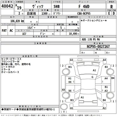 Toyota VITZ  с аукциона в Японии
