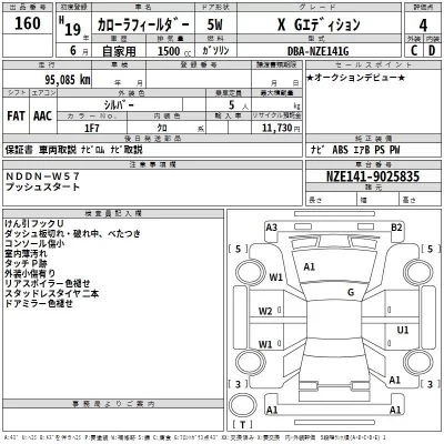 Toyota COROLLA FIELDER  с аукциона в Японии