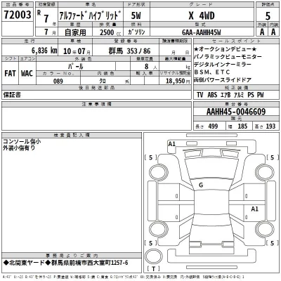 Toyota ALPHARD  с аукциона в Японии