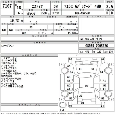 Toyota ESTIMA  с аукциона в Японии