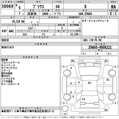 Toyota Prius  с аукциона в Японии