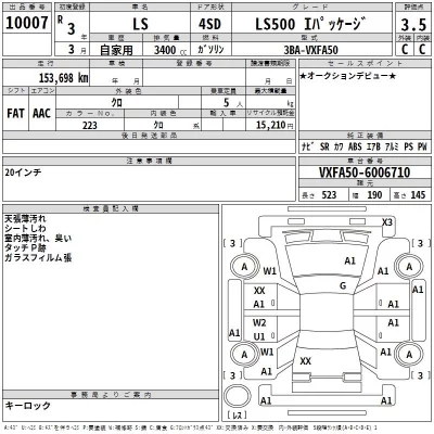 Lexus LS  с аукциона в Японии