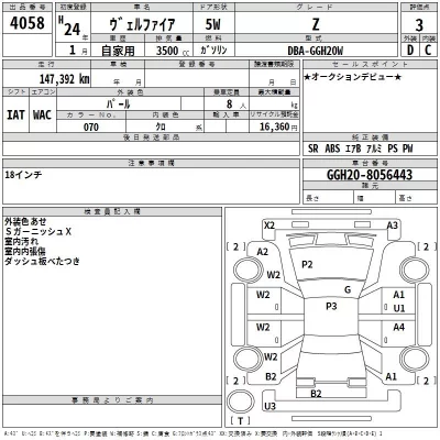Toyota VELLFIRE  с аукциона в Японии