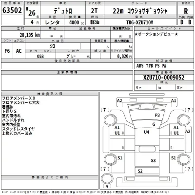 Hino DUTRO  с аукциона в Японии