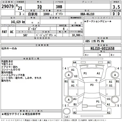 Toyota IQ  с аукциона в Японии