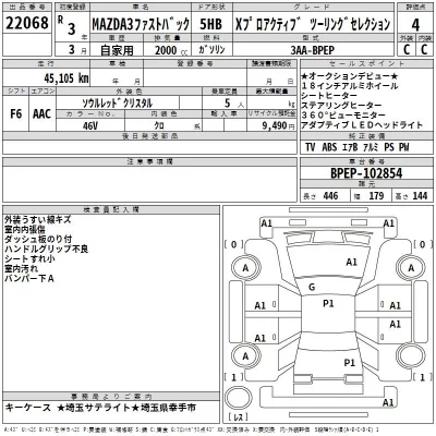 Mazda MAZDA3  с аукциона в Японии