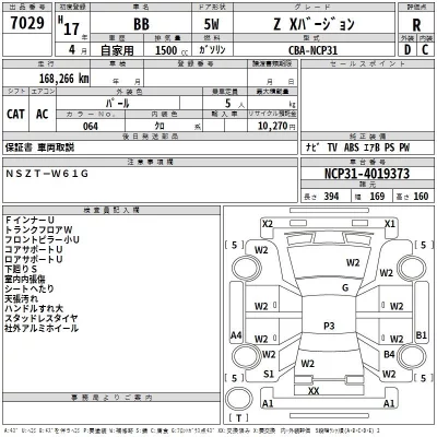 Toyota BB  с аукциона в Японии