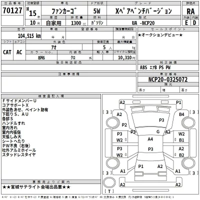 Toyota FUNCARGO  с аукциона в Японии