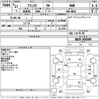Nissan LAFESTA  с аукциона в Японии