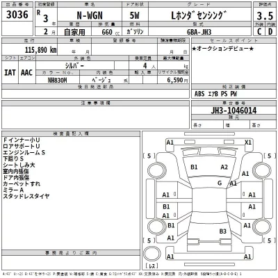 Honda N WGN  с аукциона в Японии