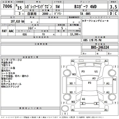 Subaru LEGACY  с аукциона в Японии
