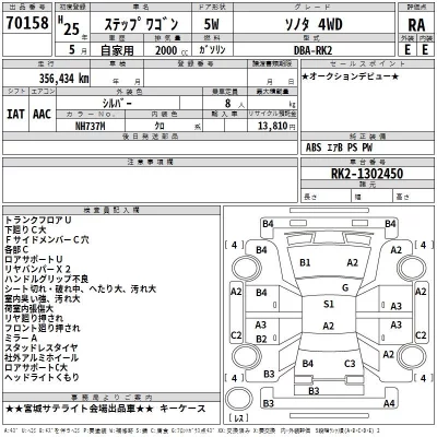 Honda STEP WAGON  с аукциона в Японии