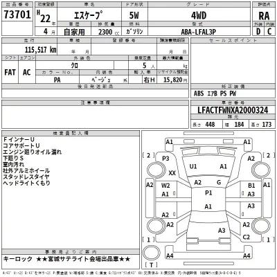Ford ESCAPE  с аукциона в Японии