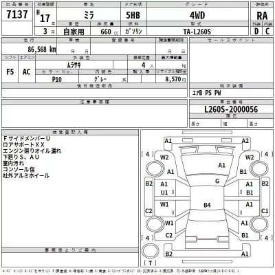 Daihatsu MIRA  с аукциона в Японии