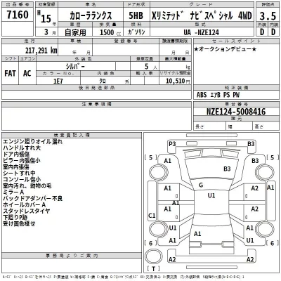 Toyota COROLLA RUNX  с аукциона в Японии