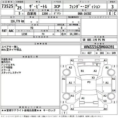 Volkswagen THE BEETLE  с аукциона в Японии