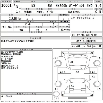 Lexus NX  с аукциона в Японии