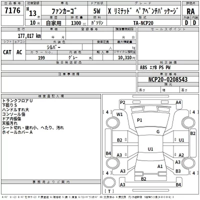 Toyota FUNCARGO  с аукциона в Японии