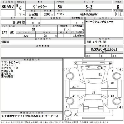 Toyota VOXY  с аукциона в Японии