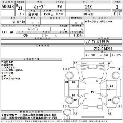 Nissan CUBE  с аукциона в Японии